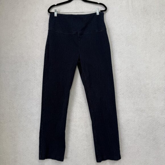 Lysse Pants Womens XL Blue Pull-On Denim Straight Leg High Rise Shaping Stretch - Picture 1 of 11